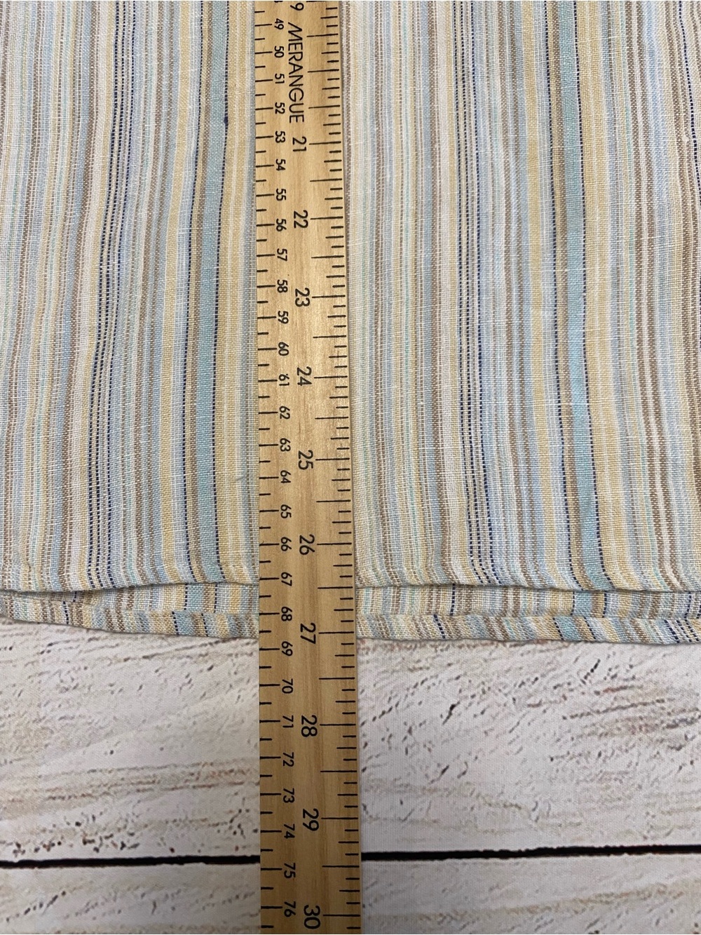 L.L. Bean Linen Striped Button-Up Shirt Long Sleeve Medium - Picture 8 of 12